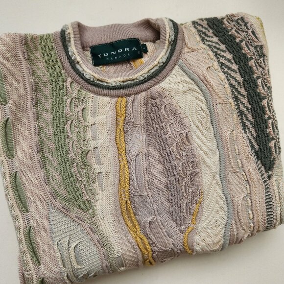 Tundra Other - Vintage Tundra Canada Textured Knit Cotton Sweater Warm Soft Cozy 90's Cabincore